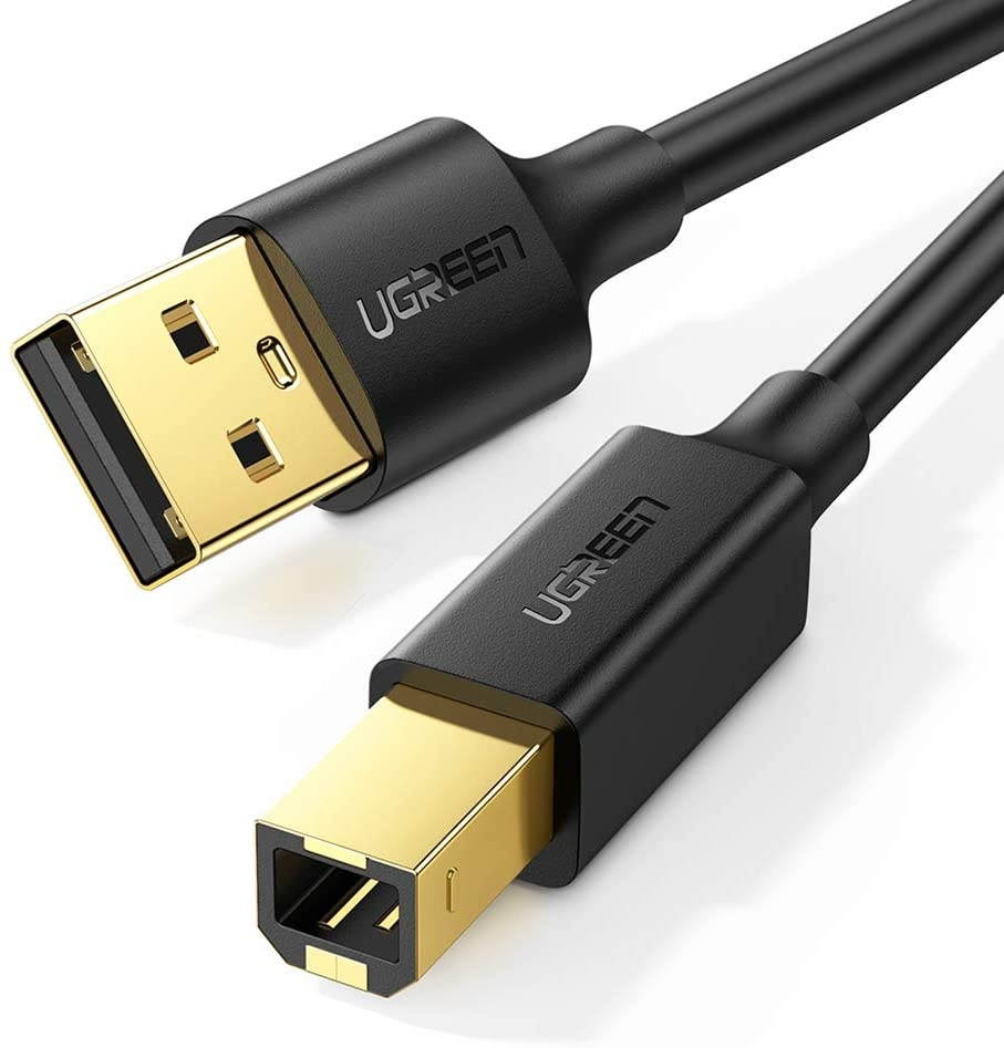 UGREEN USB Printer Cable USB 2.0 Type A Male to Type B Male Printer Scanner Cable Cord High Speed Compatible for Brother HP Canon Lexmark Epson Dell Xerox Samsung etc and Piano DAC (15 Feet)