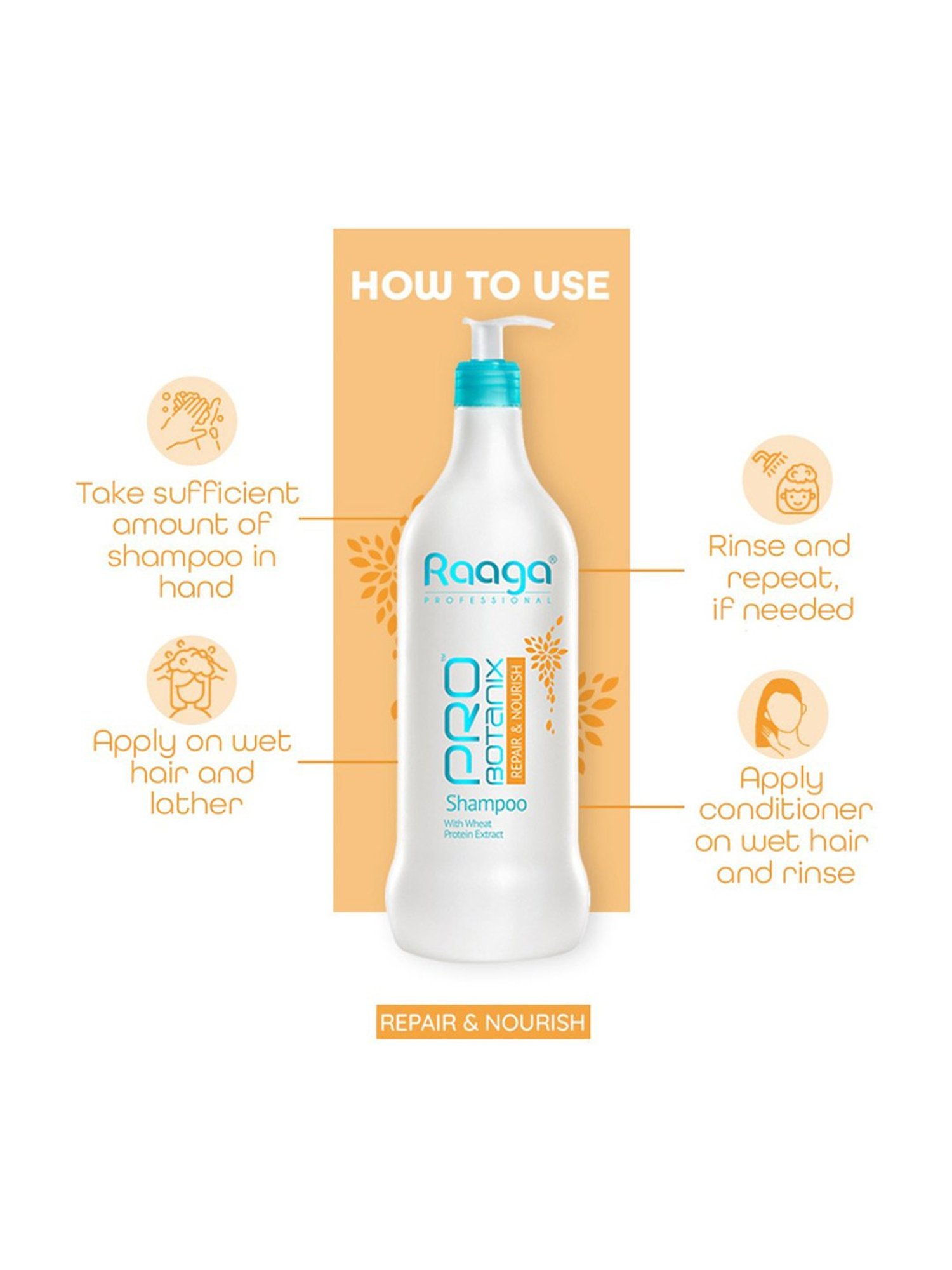 Raaga Professional Pro Botanix Repair & Nourish Shampoo - 1000 ml