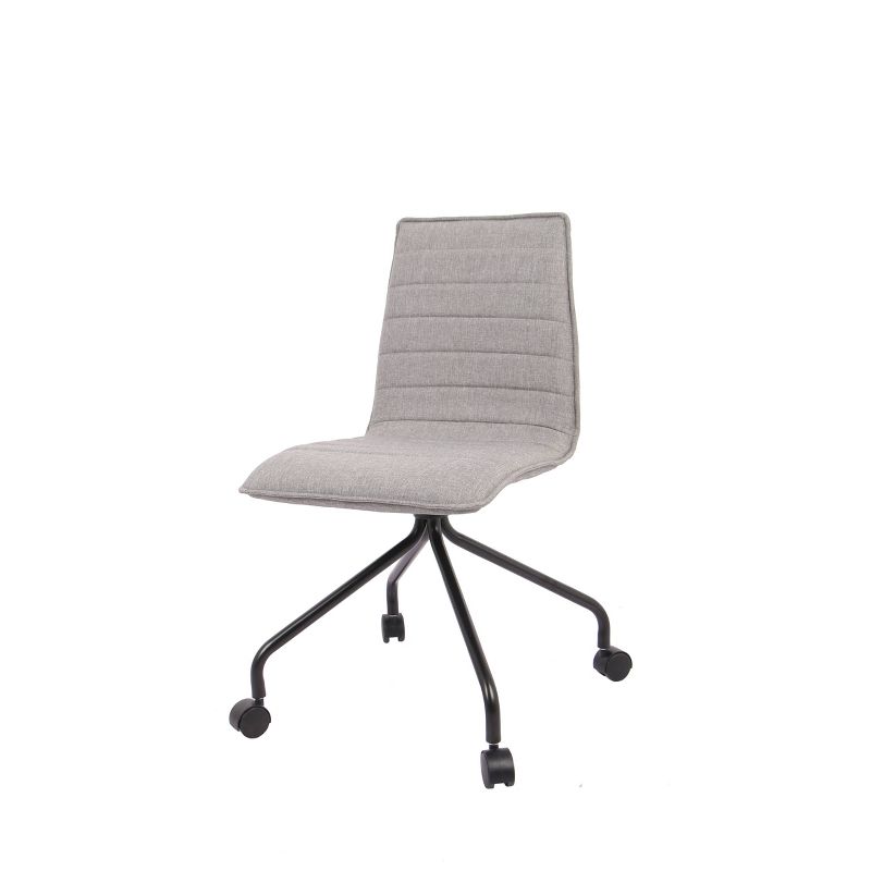 Modern Rolling Office Chair with Channeling Charcoal Gray - WOVENBYRD