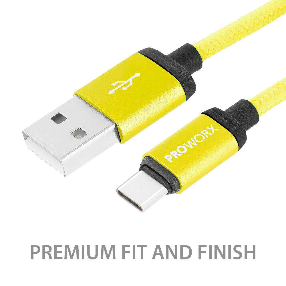 2X USB Type-C Cable 1FT Short Charging Charger Yellow For Google Pixel XL LG V20