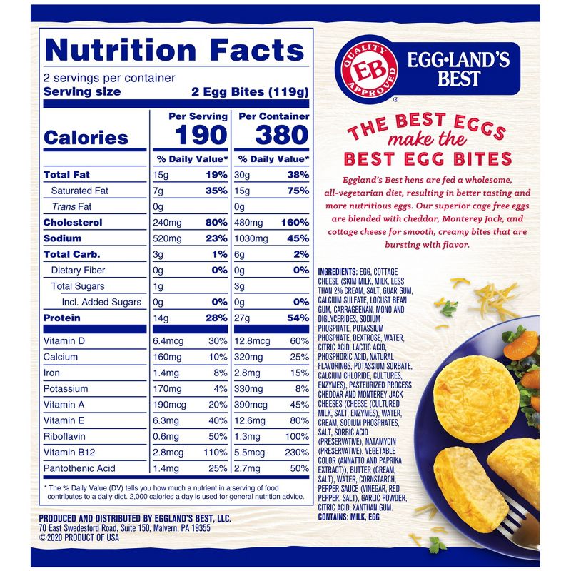 Eggland's Best Cage Free Three Cheese Frozen Egg Bites - 4ct