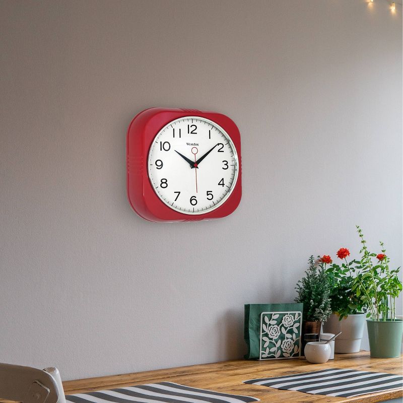 9.5" Retro Wall Clock Red - Westclox