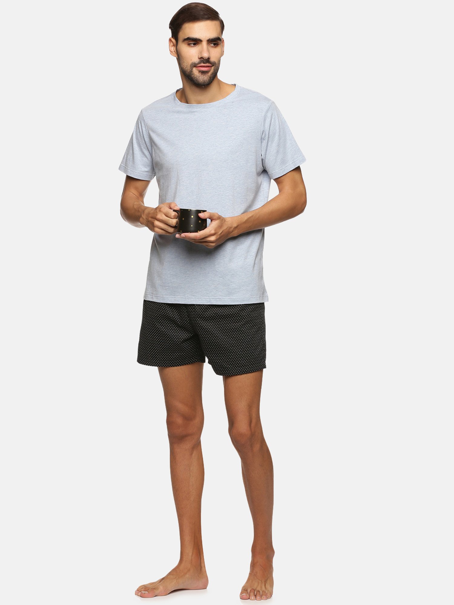 Don Vino Light Blue Regular Fit Crew T-Shirt