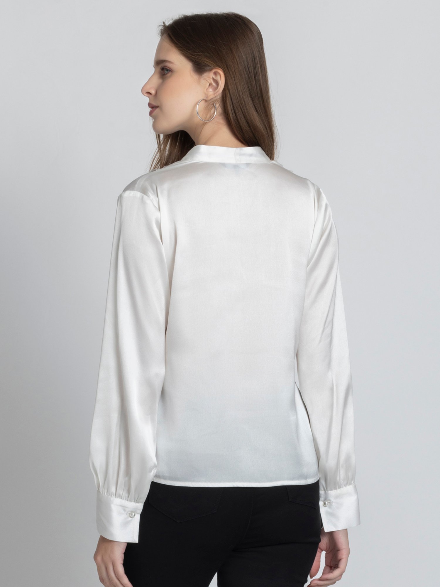 SHAYE White Regular Fit Top