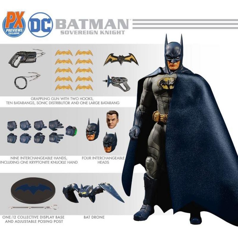 Mezco Toyz DC Comics One 12 Collective Sovereign Knight Batman | Blue Version