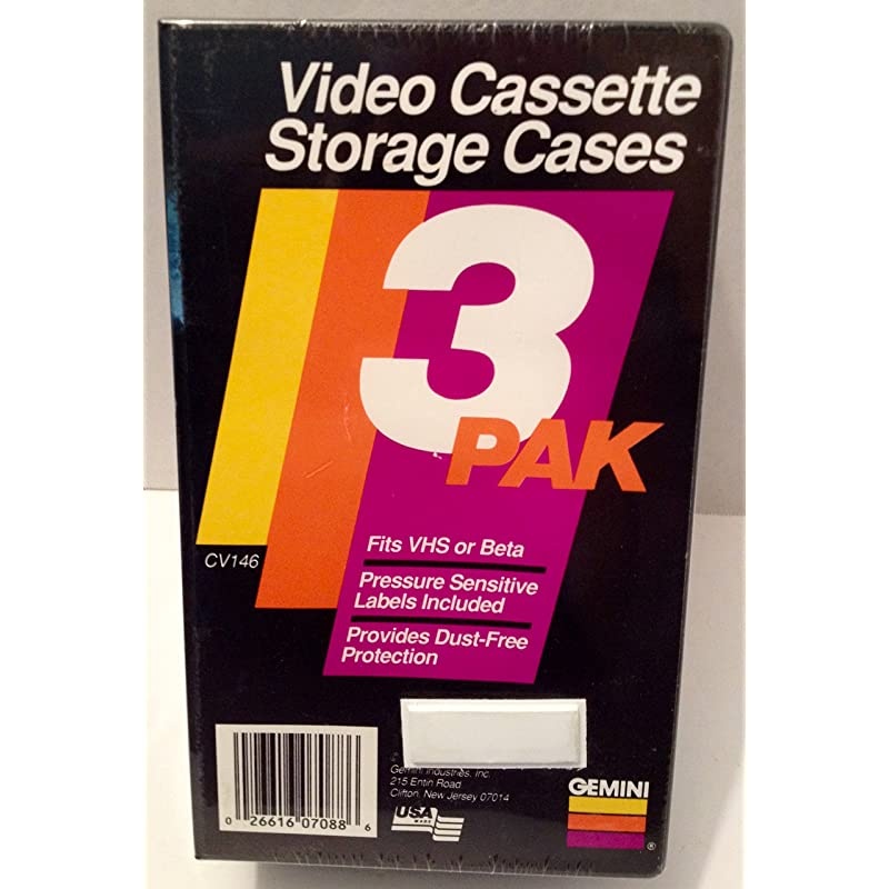 Video Cassette Storage Cases 3Pack CV146