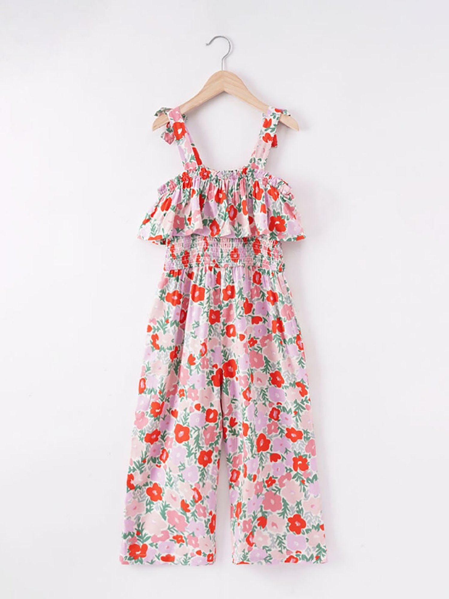 TeenTrums Girls Coral Solid Playsuit