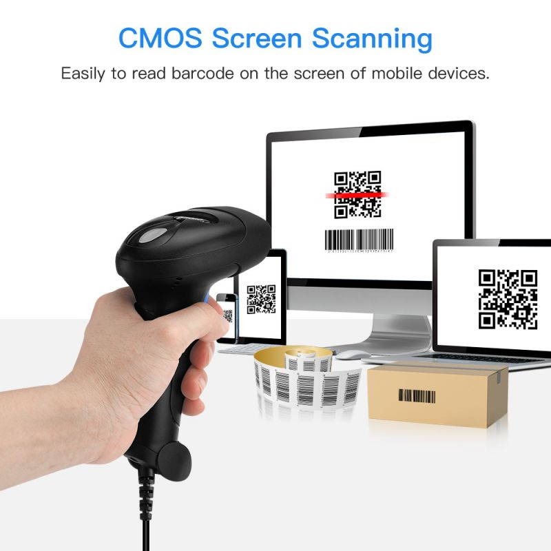 Eyoyo Wired 1D QR 2D barcode scanner, handheld USB Wired Bar Codes Reader CCD PDF417 Data Matrix Bar Code Image Automatic Scanning Compatible with Windows xp/7/8/10 Mac OS Linux