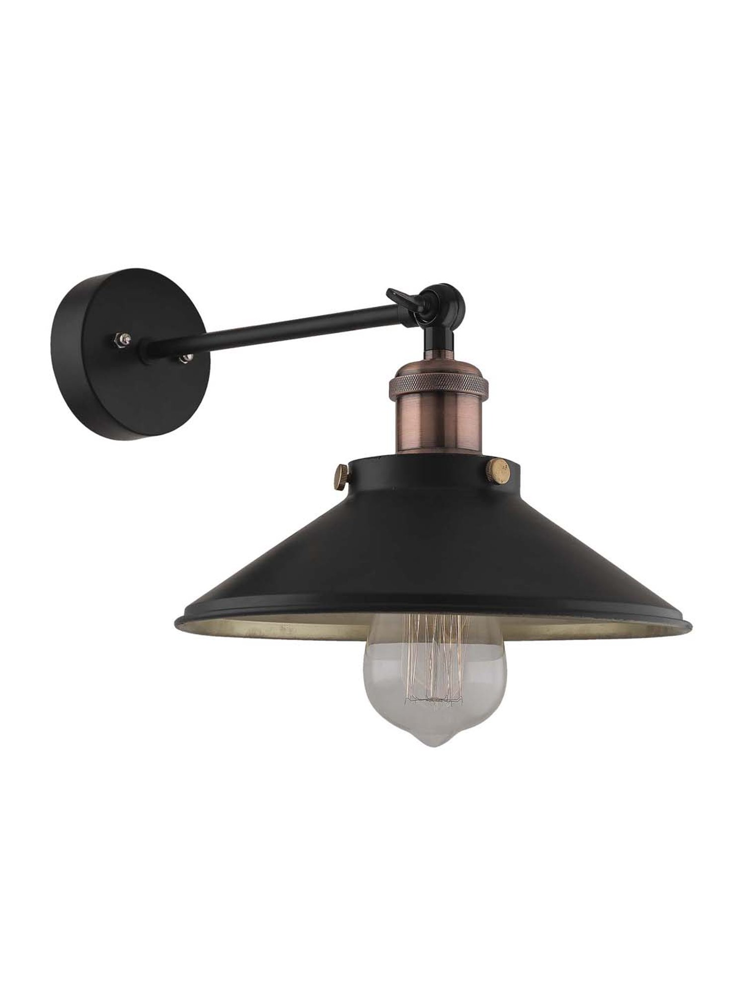 Homesake Black Edison Cone Shade Wall Lamp - Set of 1