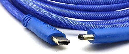 WGGE LED HDMI Cable 2.0 High speed, Nylon braiding, HDMI(19 PIN by copper wire), Gold connectors, Support 4k 1080p 3D TV, Ethernet, Home theater, HDTV, XBOX and set-top boxes (6.6 feet, BLUE)