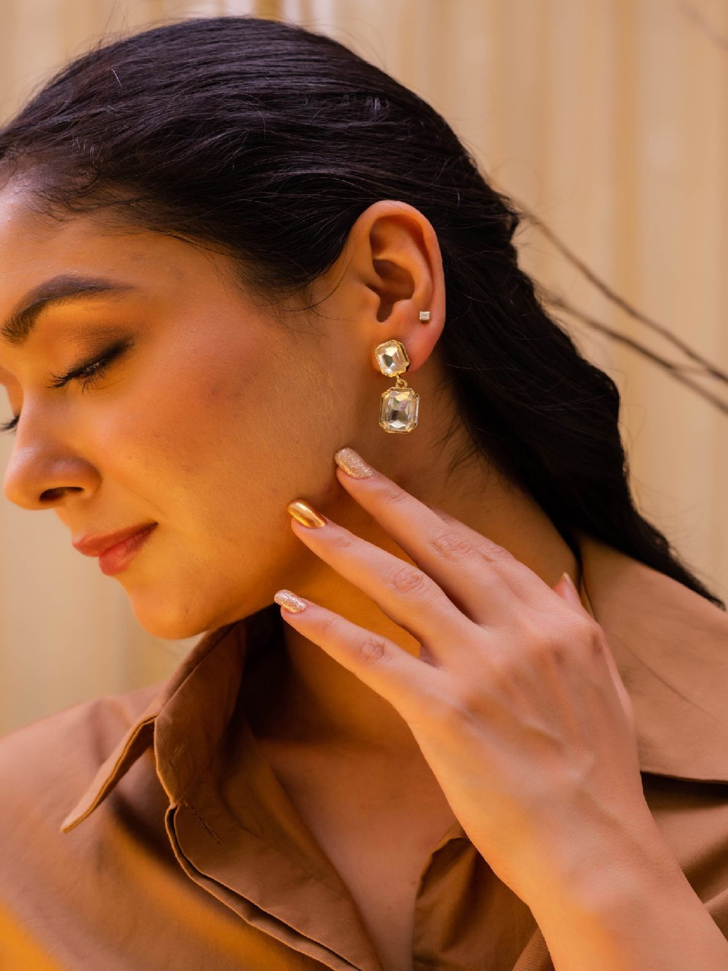 Jewelz Western Style Stone Studded Earrings for Girls & Women