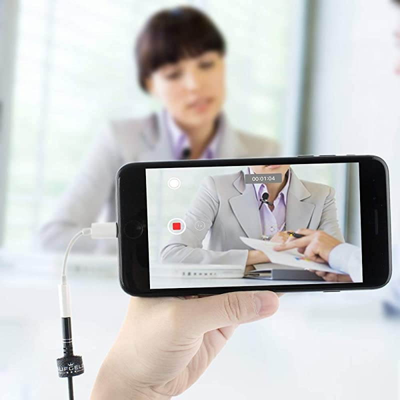 Best Small Mini Lavalier Lapel Omnidirectional Condenser Microphone for Apple iPhone Android Windows Cellphones Clip On Interview Video Voice Podcast Noise Cancelling Mic Blogger Vlogger