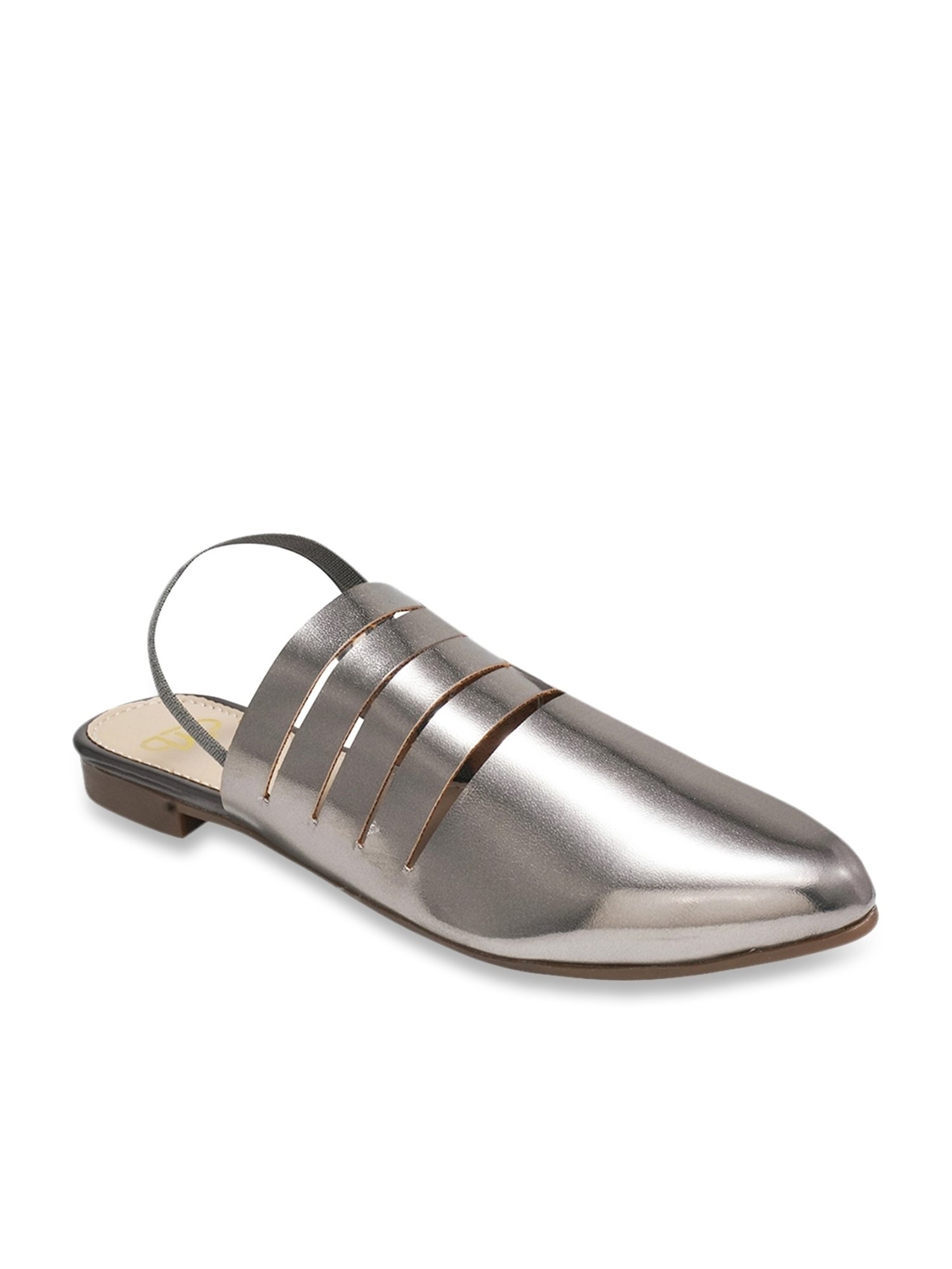 The White Pole Women's Silver Sling Back Sandals