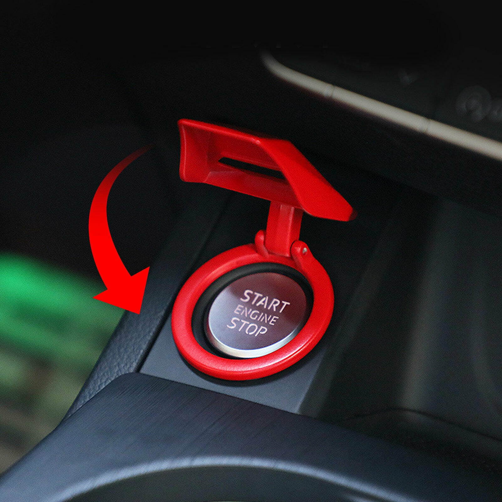 Universal Car Engine Start Stop Push Button Switch Decor Cover Accessories Trim