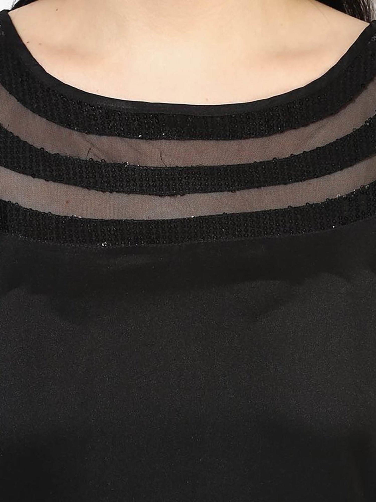 Qurvii Black Regular Fit Tunic