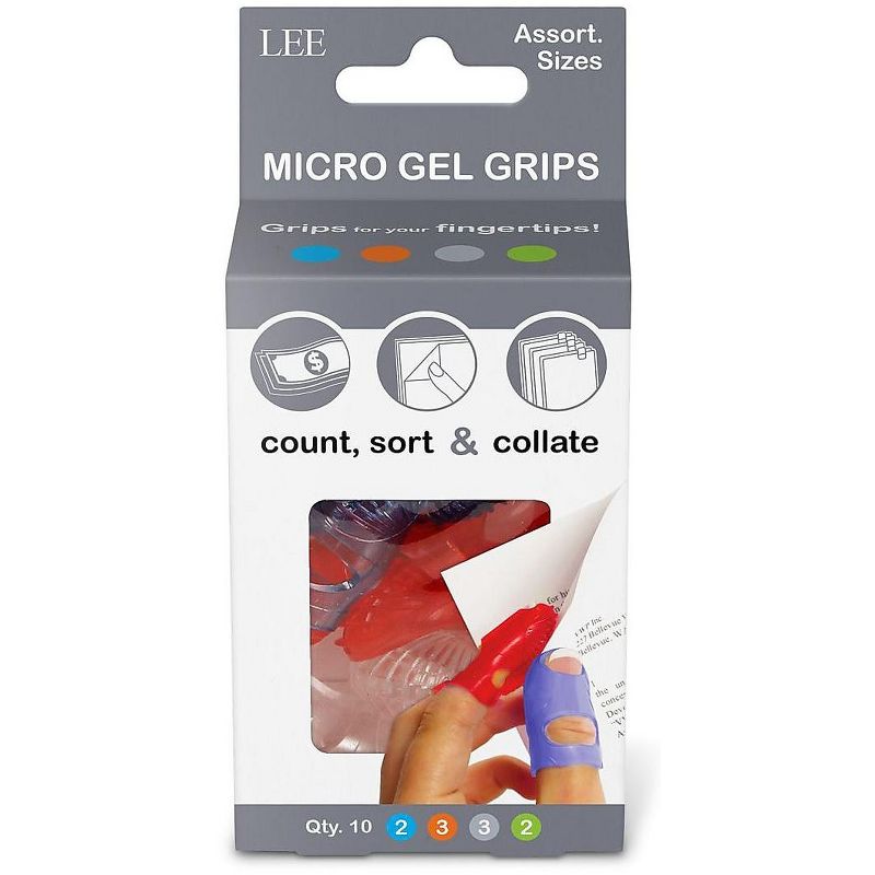 LEE Tippi Micro-Gel Fingertip Grips Assorted Sizes 10/Pack 61410