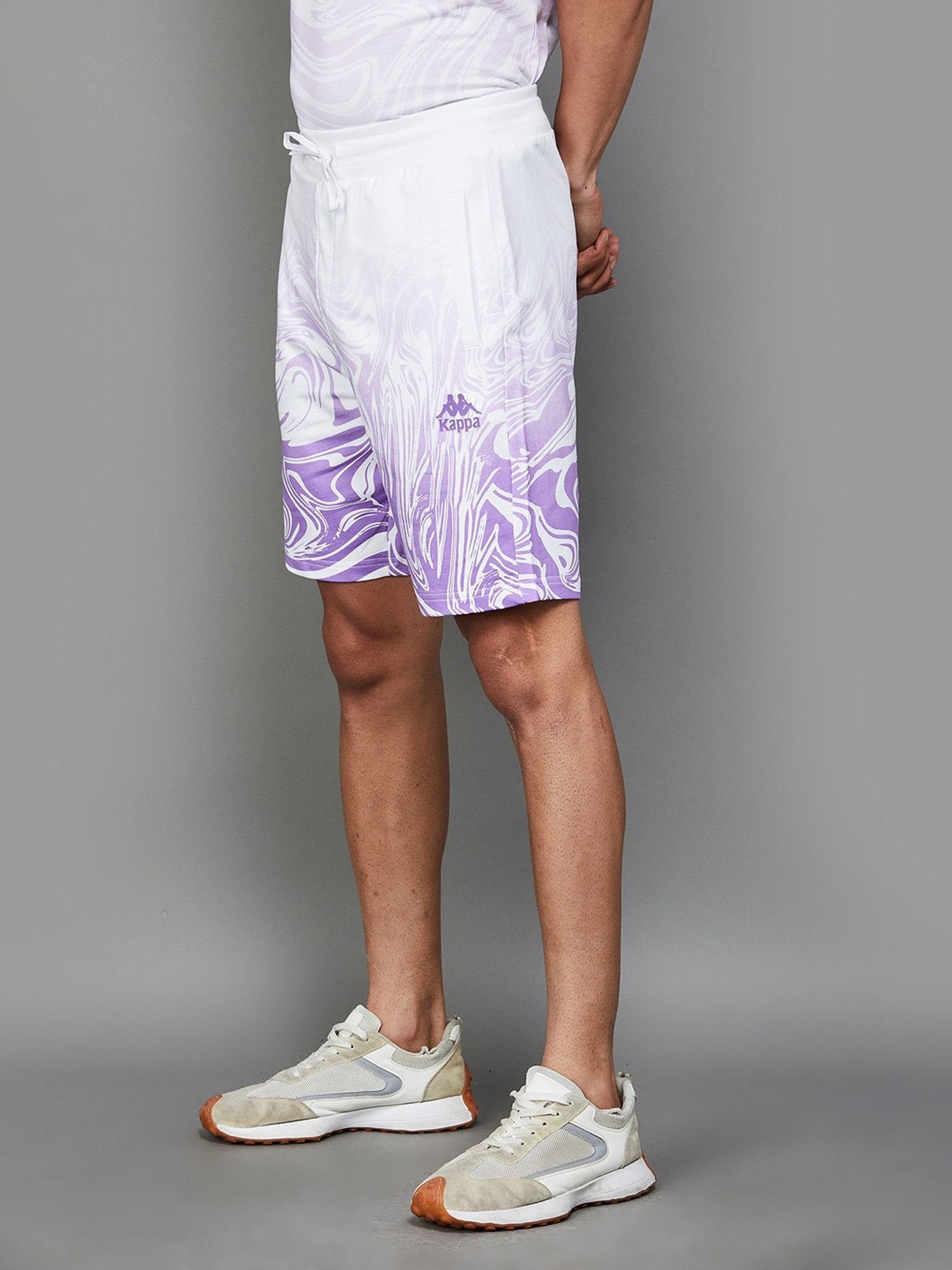 KAPPA Purple Cotton Regular Fit Printed Shorts