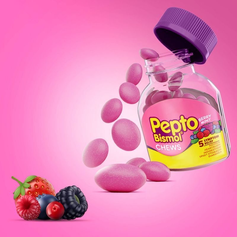 Pepto-Bismol Cool Chewable Tablets - Berry Mint - 24ct