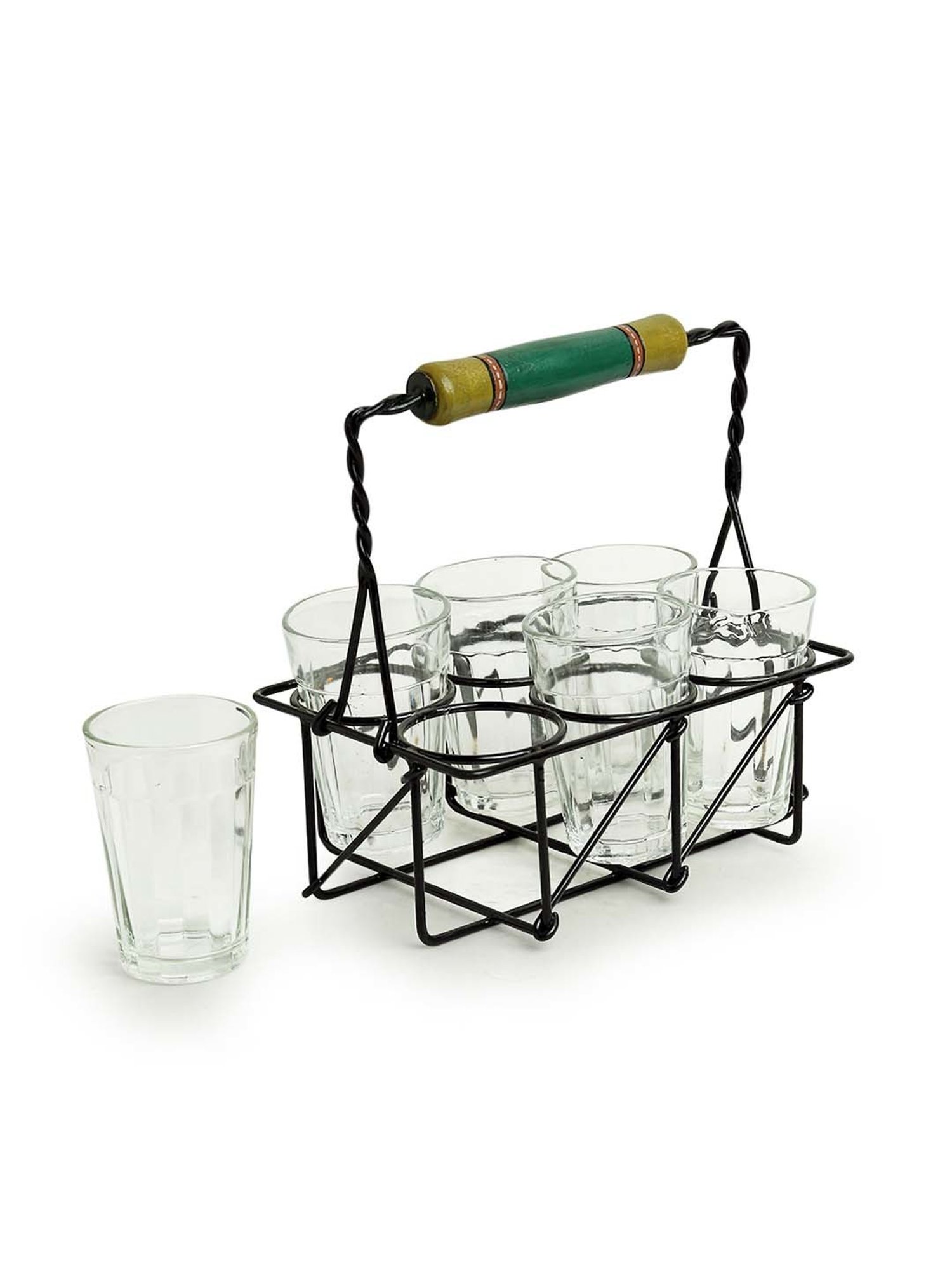 JCPL White & Red Ceramic Cup (0.18 L) - Set of 6