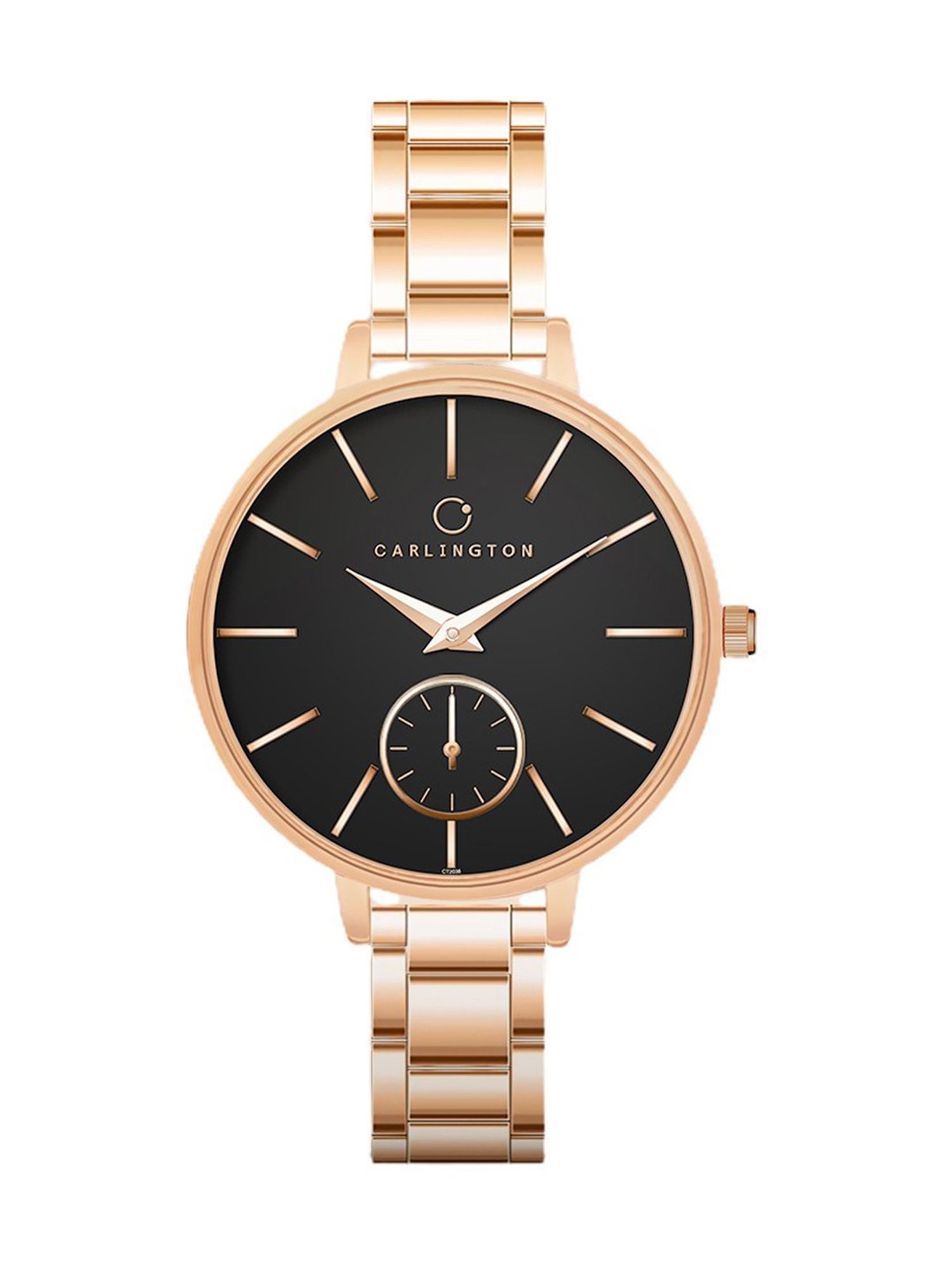 Carlington Iconic 2038 RoseBlack Analog Watch for Women