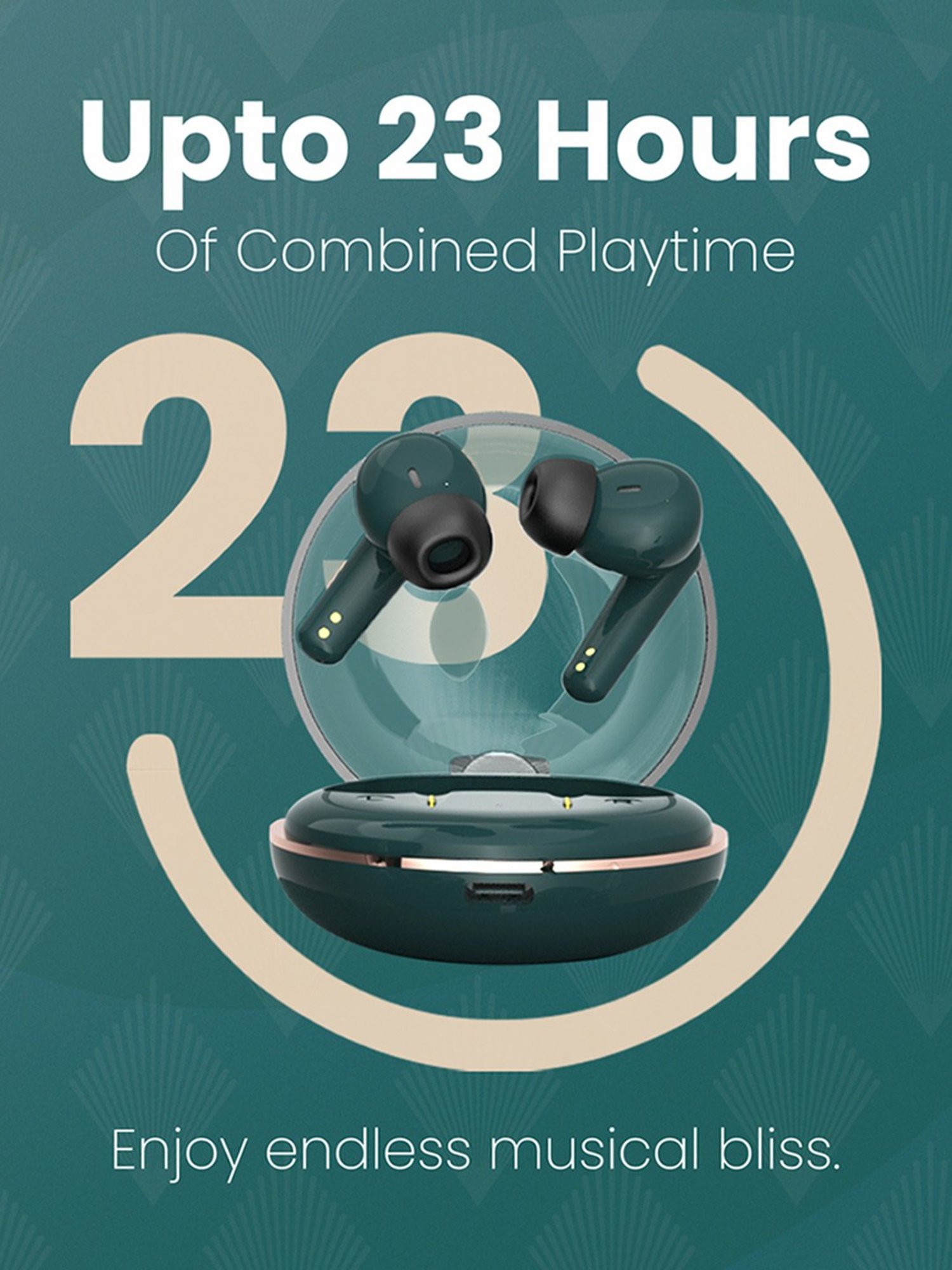 Hammer Airflow Plus TWS Earbuds with Smart Touch Control (Emerald Green)