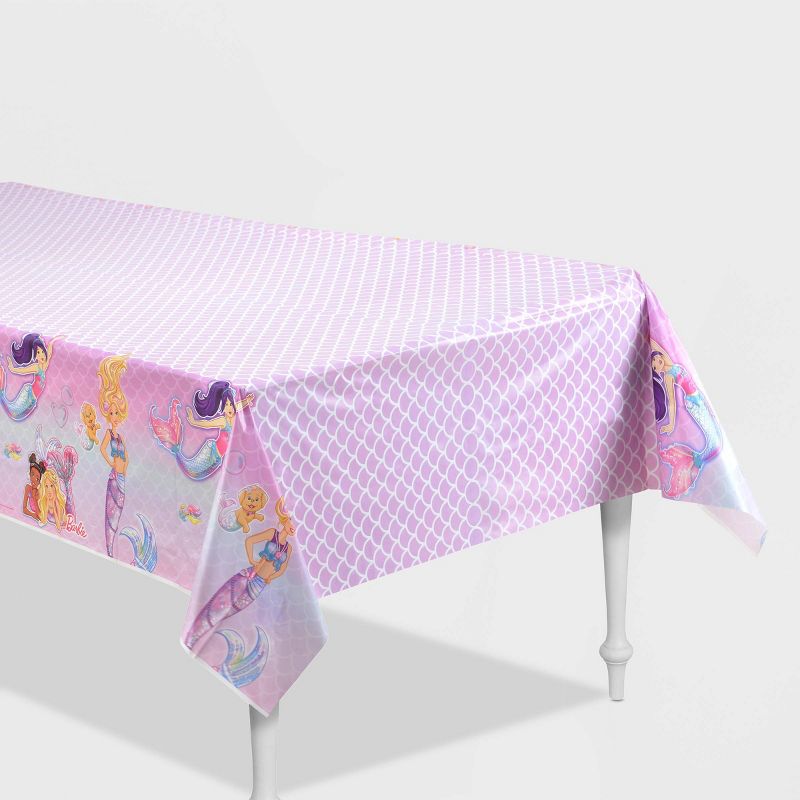 54" x 96" Barbie Mermaid Plastic Tablecover - Mattel