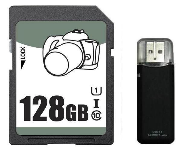 OEM 128GB SD SDHC 128GB SDXC Card Class 10 Ultra High Speed UHS-I for Camera & Camcorder with USB 2.0 Reader