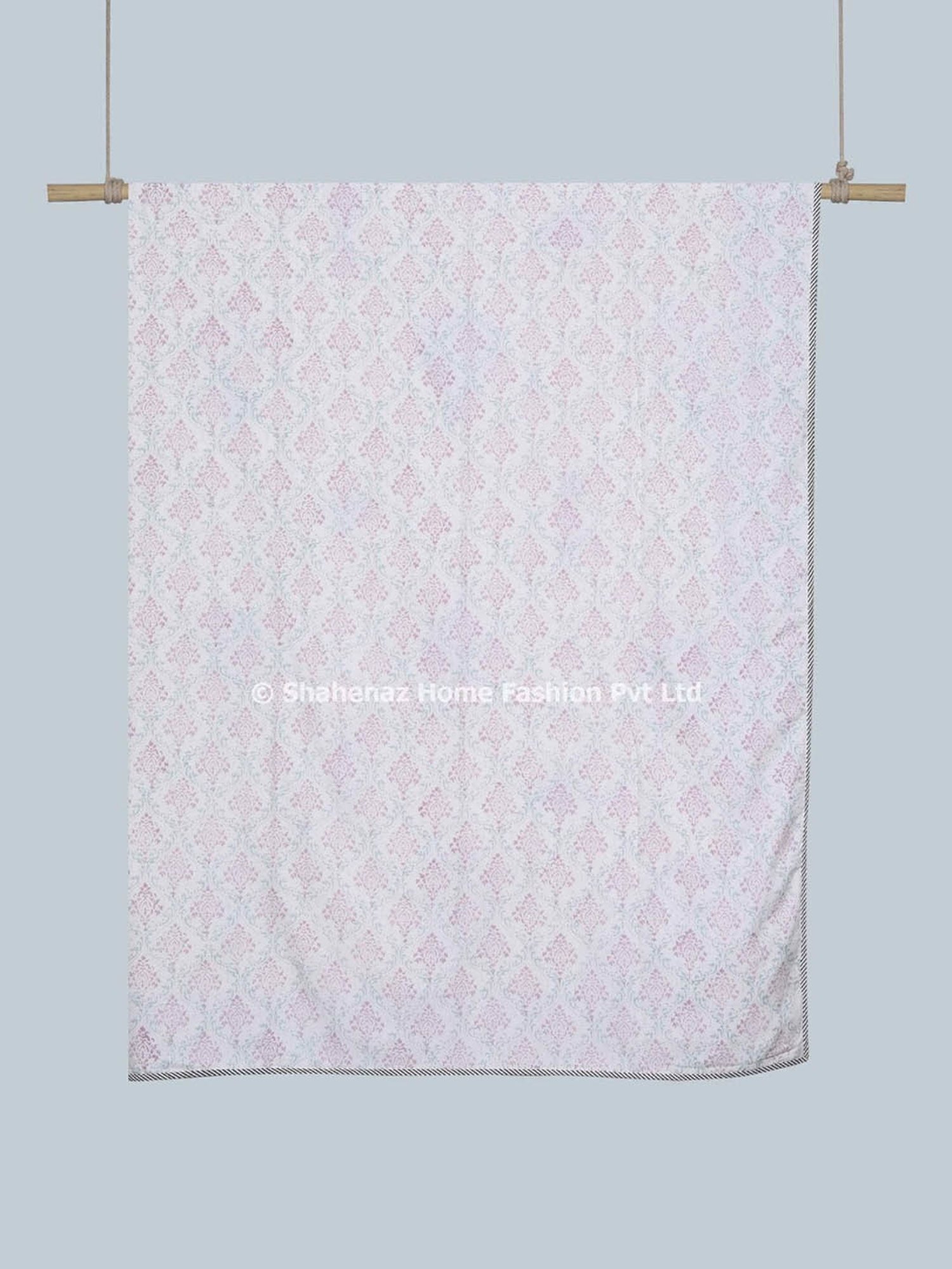 Haus & Kinder Cambric Floral Green & Yellow Cotton Single Reversible Dohar