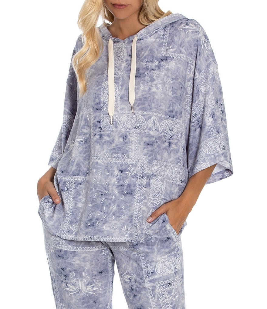 Midnight Bakery Printed Knit Short Sleeve Coordinating Hoodie