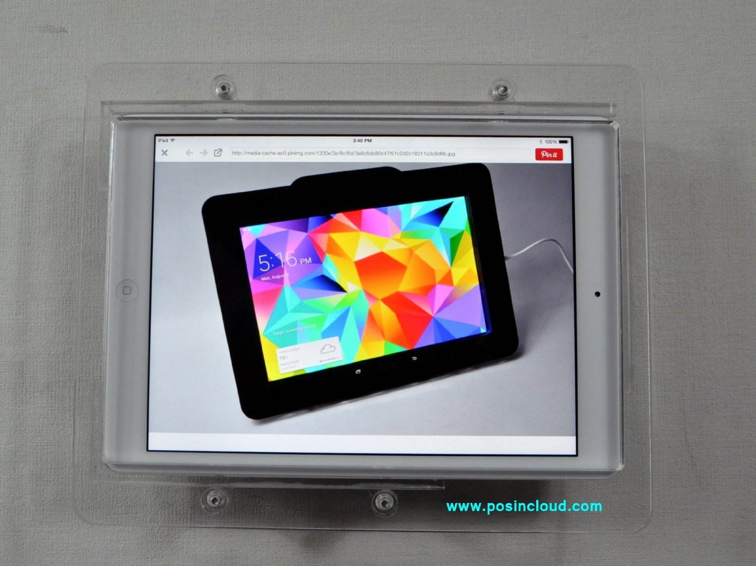 iPad mini 1/2/3 Black Acrylic Security Anti-Theft Enclosure with Wall Mount Kit