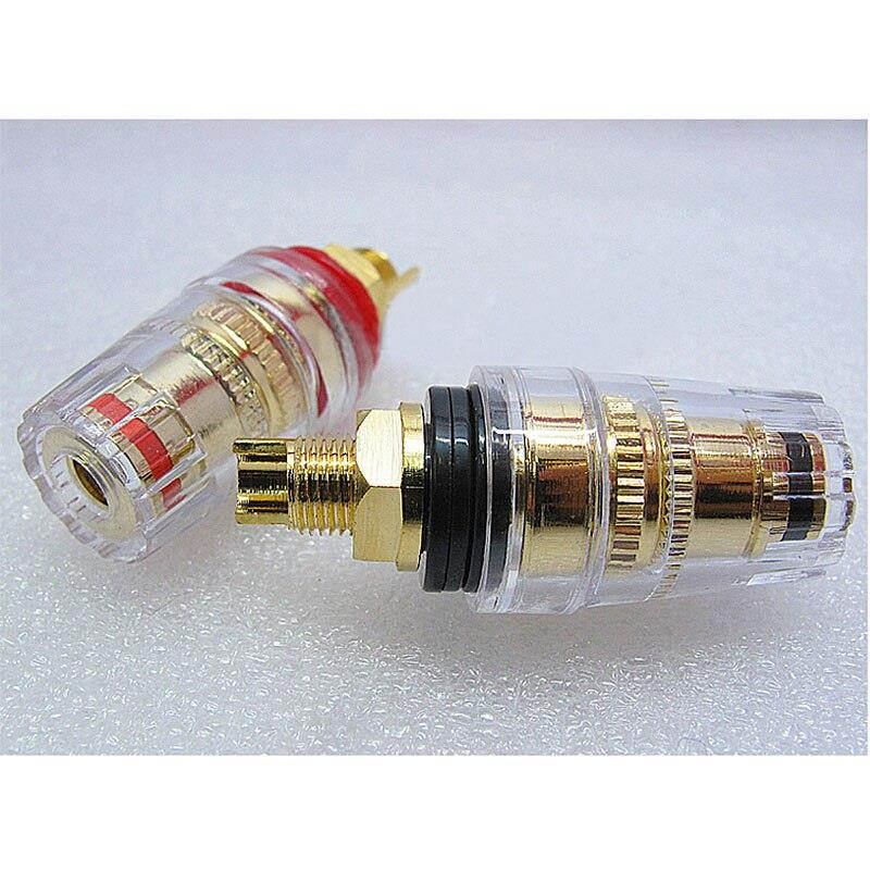 A pair 45mm Banana connector Gold-plated Banana plugs sockets Copper terminal for Stereo speakers