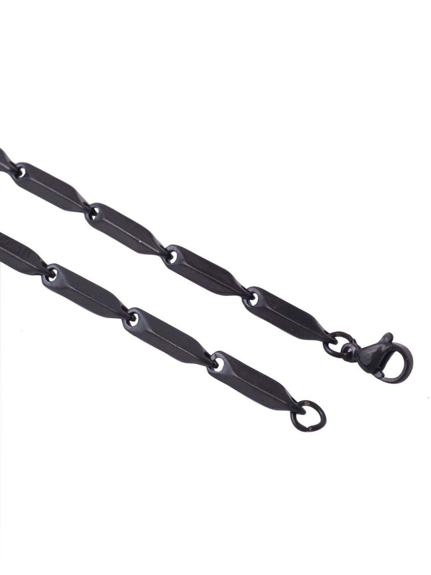 NVR Black -Toned Stainless Steel Rhodium Plated Chain for Men