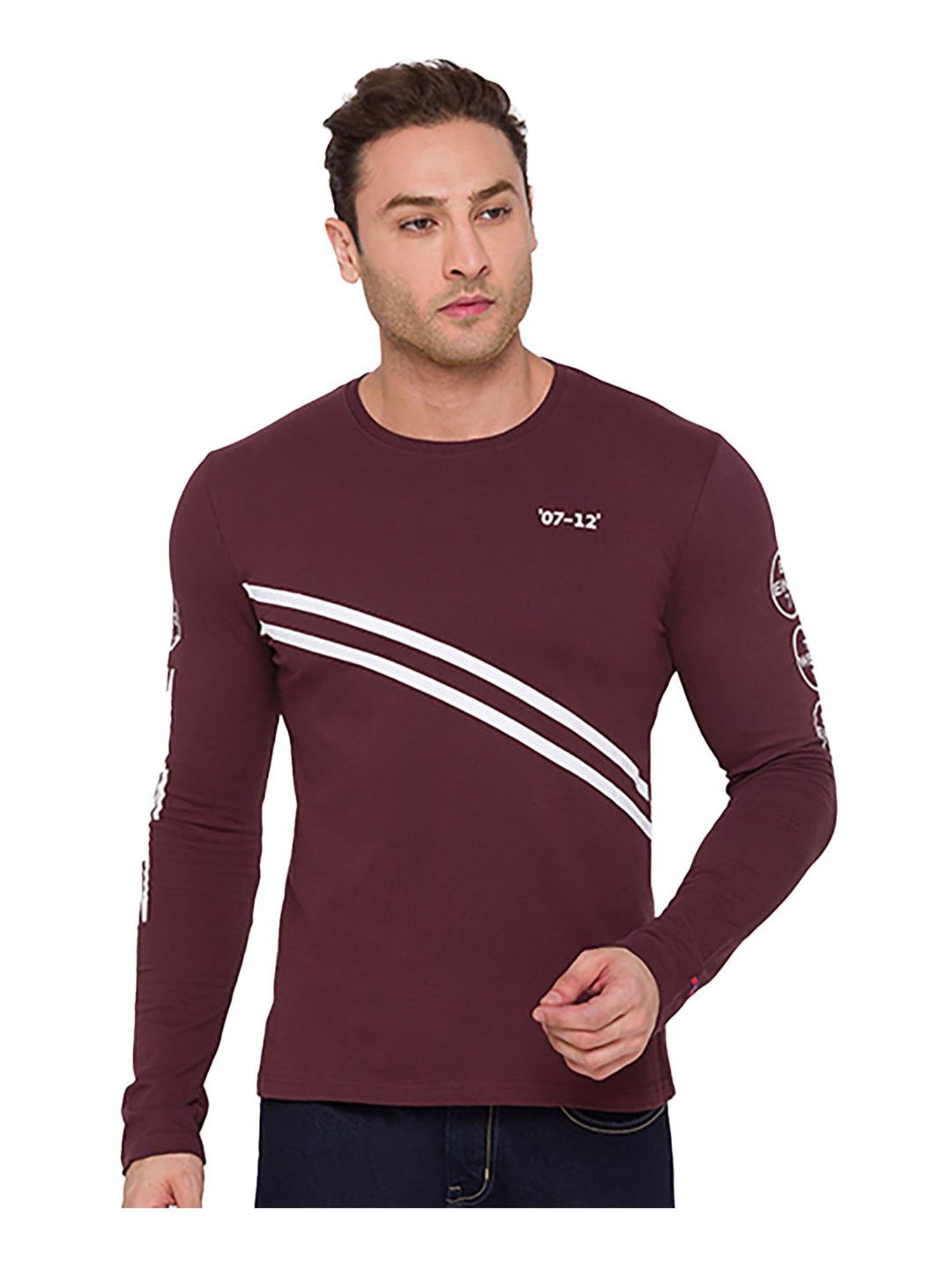 Being Human Wine Striped Sweatshirt
