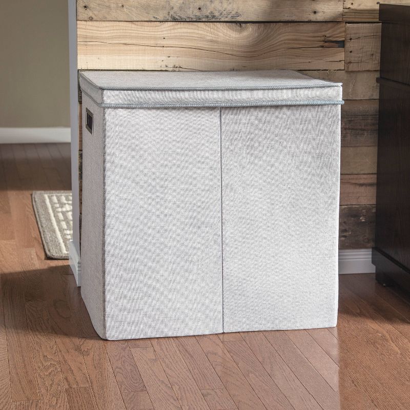 Greenway Collapsible Double Sorter Laundry Hamper Gray