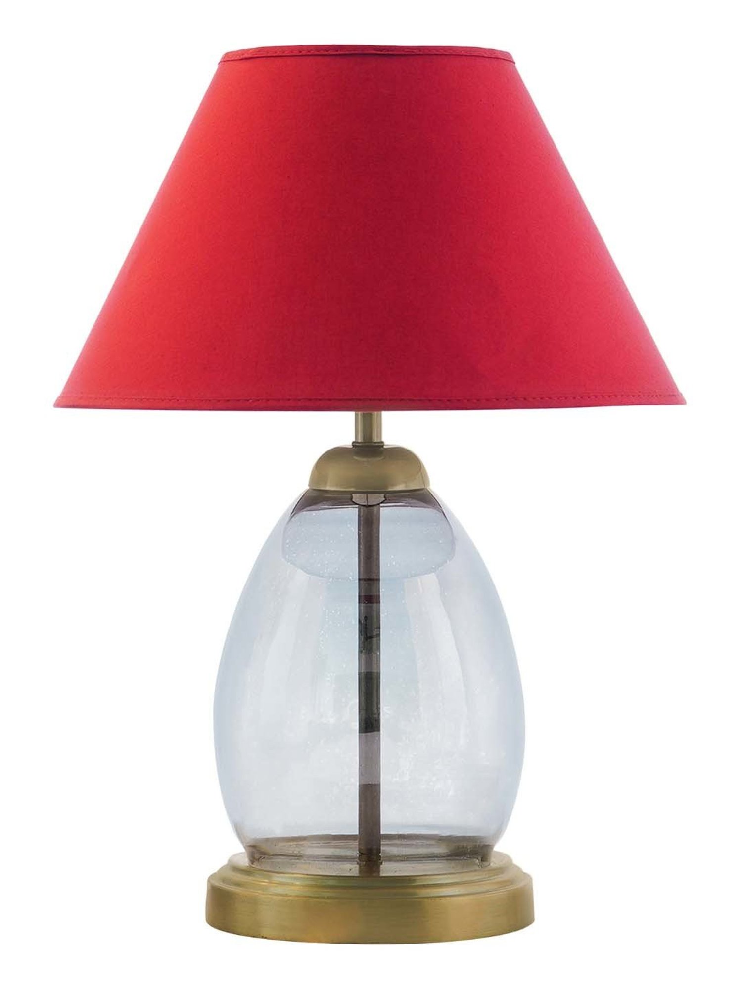 Kapoor E Illuminations 'Tiered' Maroon & Transparent Glass Table Lamp - Set of 1