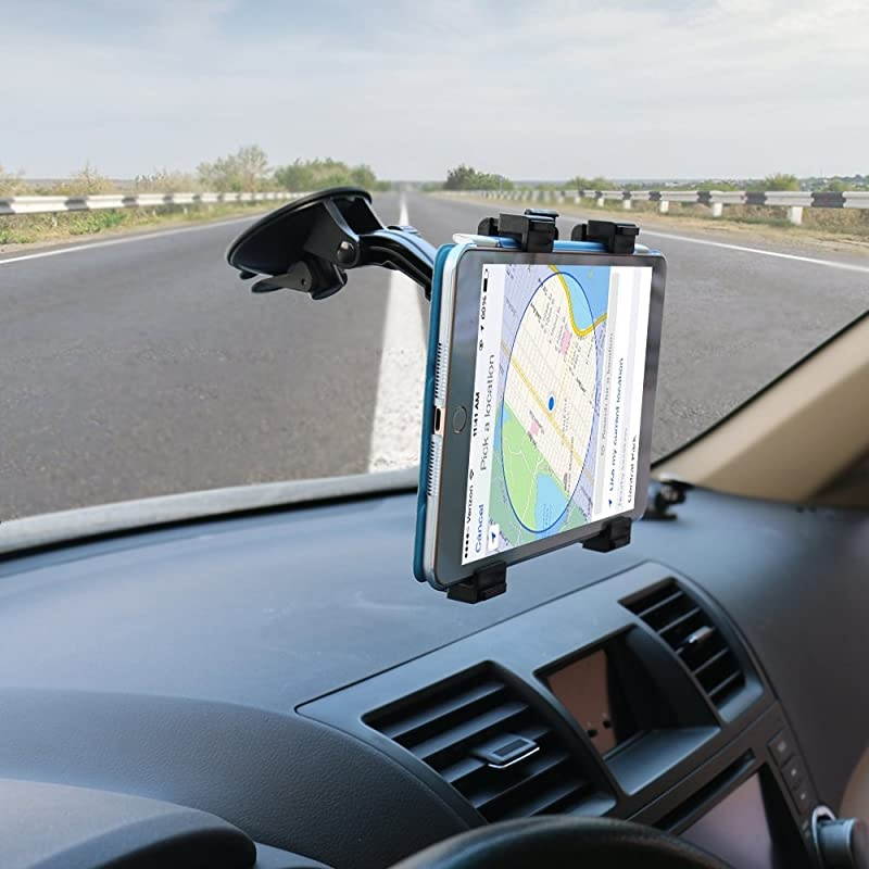 Car Tablet Mount HolderDash Tablet Holder for Car Windshield Dashboard Universal 360 Degree Rotation for iPad Mini 4321Samsung Galaxy Size7897105 inch TPU Suction Cup Viscosity Mount