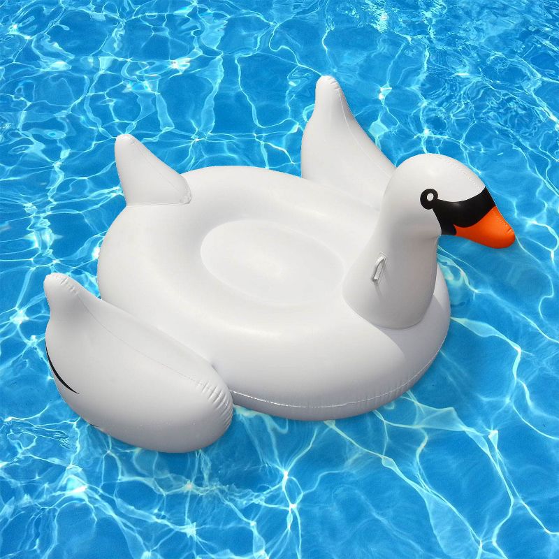 Swimline Giant Inflatable Ride-On 75-Inch Swan Float For Swimming Pools | 90621