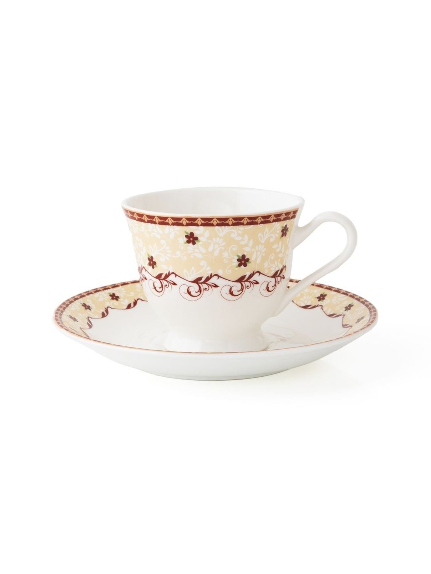 JCPL Printed Beige Ceramic Tea Set of 15