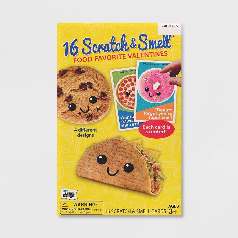 Mello Smello 16ct Scratch & Smell Food Favorite Valentines Cards