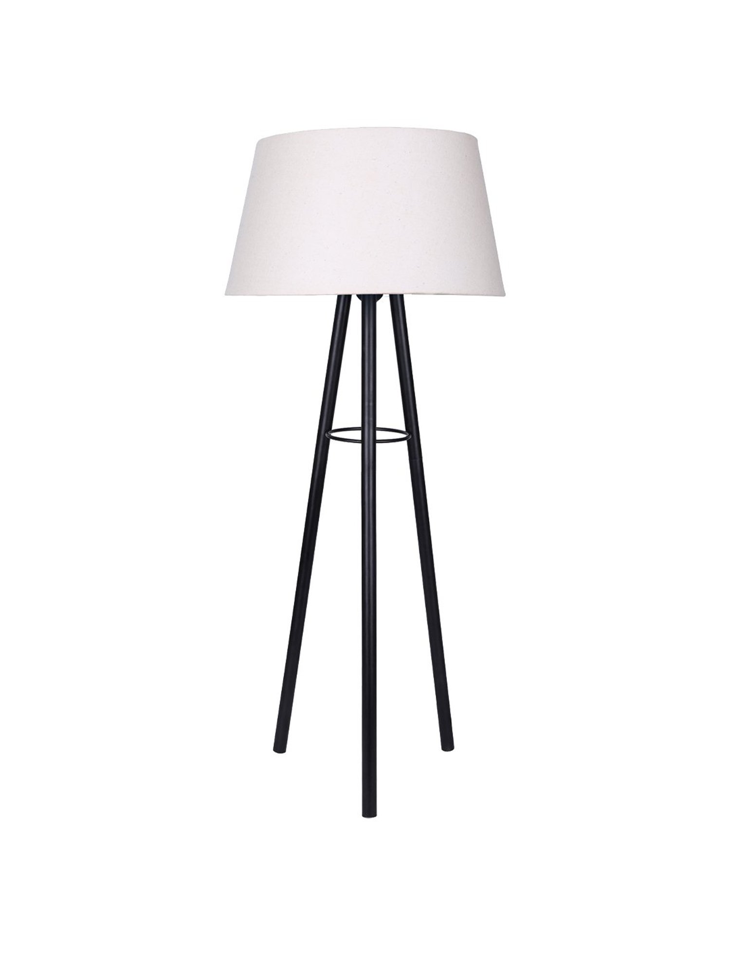 Homesake Black Mid Century Metal Tripod Table Lamp With Khadi Shade