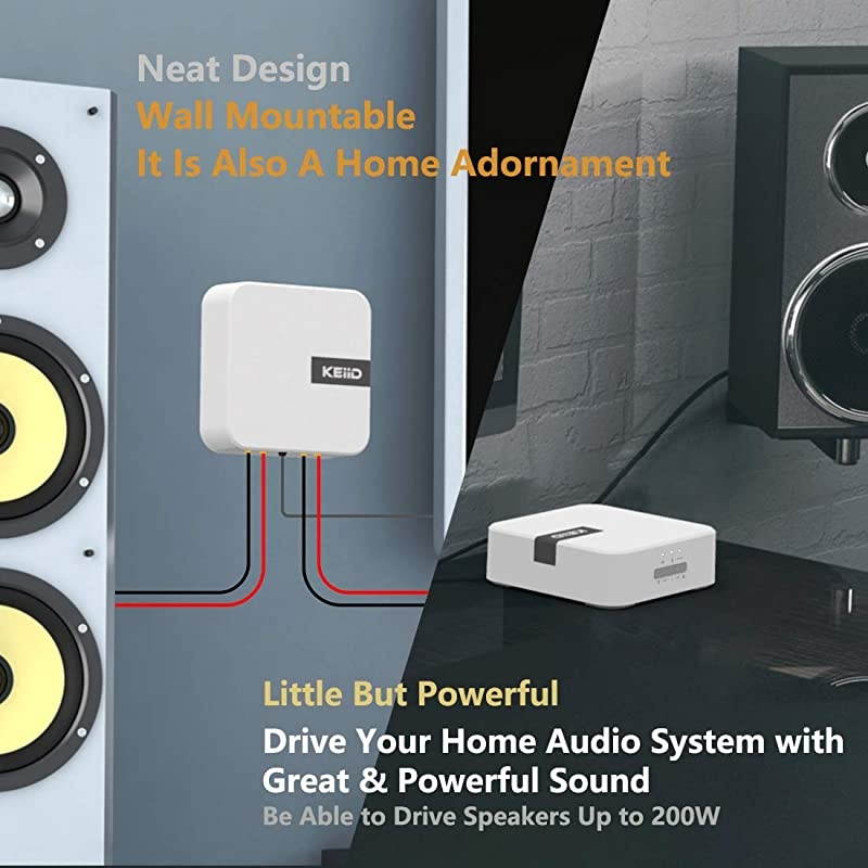 WiFi Bluetooth Stereo Digital Receiver Amplifier for 2021 Home Audio Bookshelf Passive Speaker System with Optical AUX Input Subwoofer Output App Control with Clock Alarm amp Sleep Timer