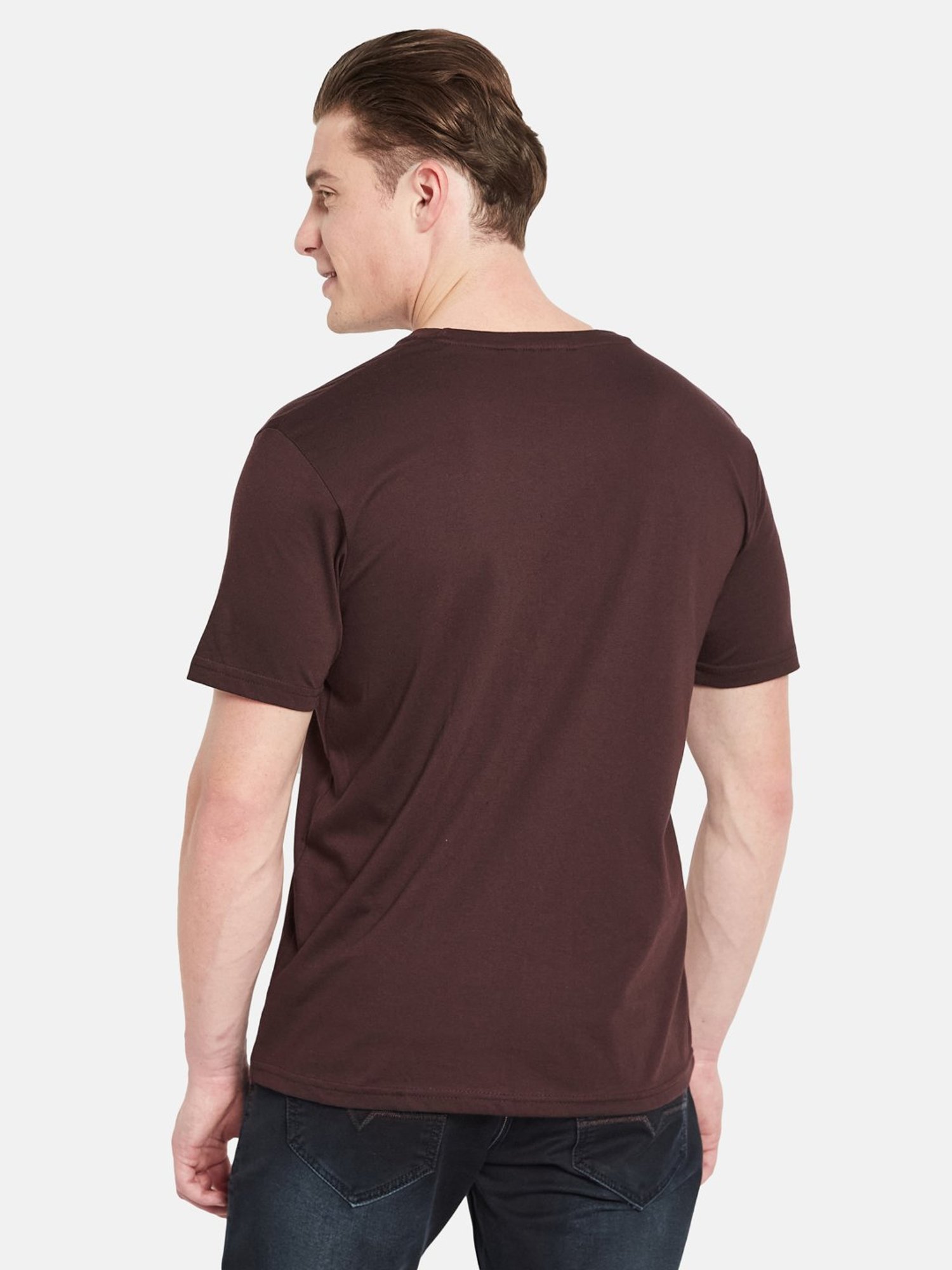 Octave Wine Regular Fit Graphic Print Crew T-Shirt