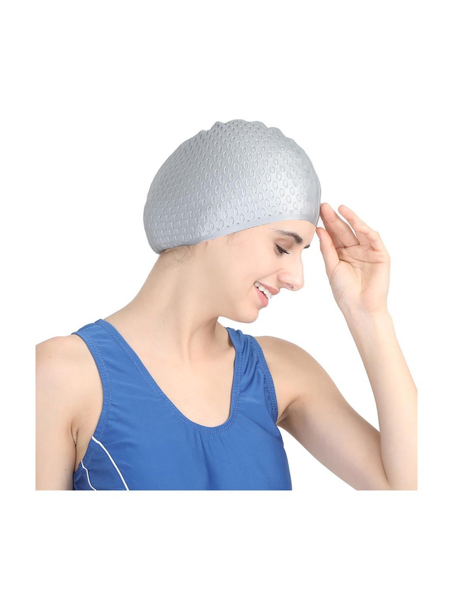 MagFit Silver Bubble Swimming Cap