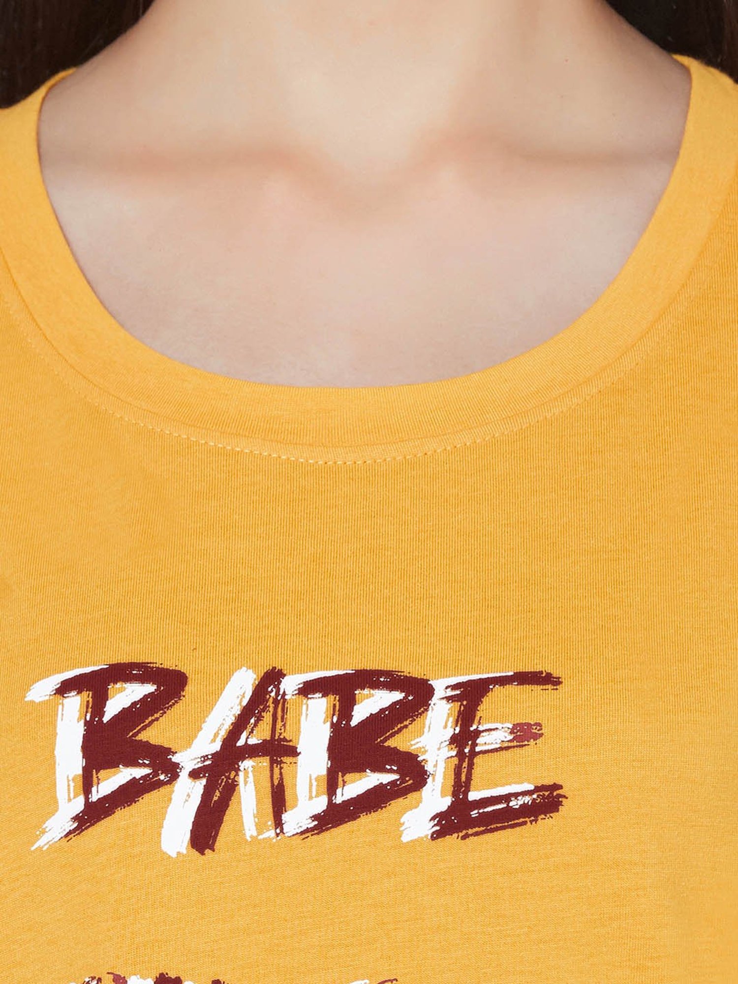 Soie Yellow Printed Night Dress