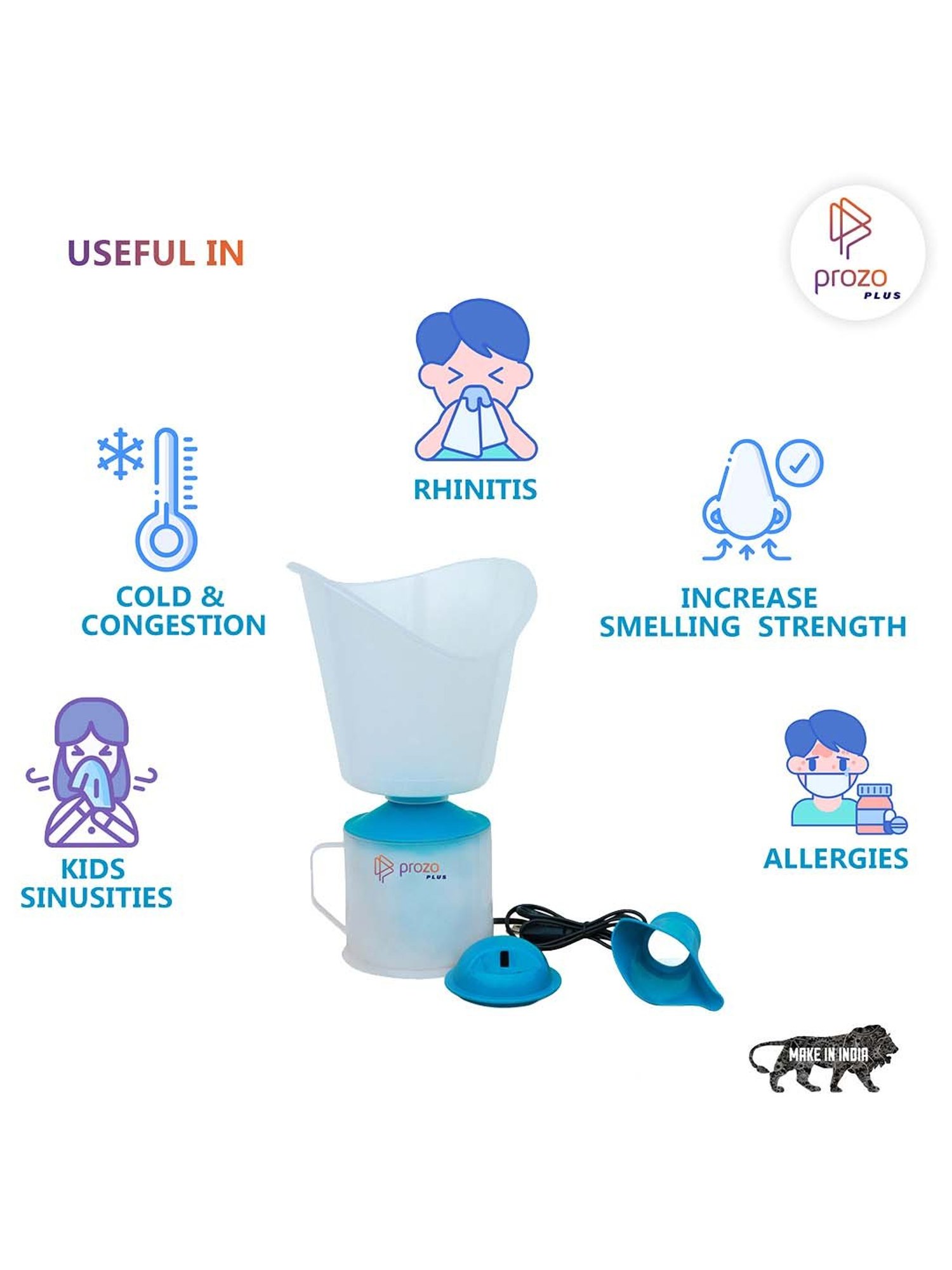 Prozo Plus Vaporizer & Steam Inhaler (Instant Steam Vaporiser Technology) - 500 ml Water Tank