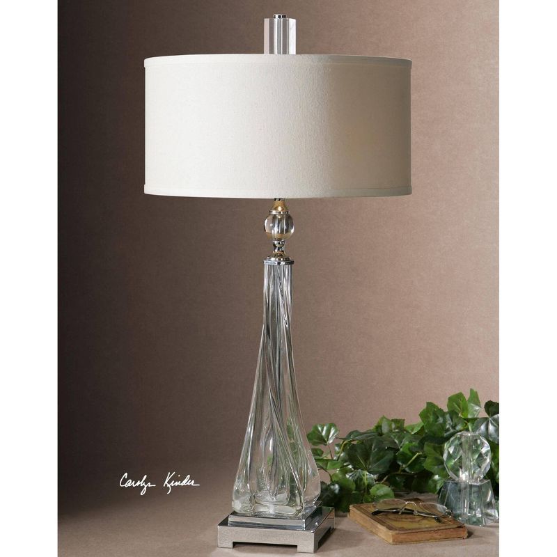 Uttermost Grancona Twisted Glass Table Lamp  - Clear