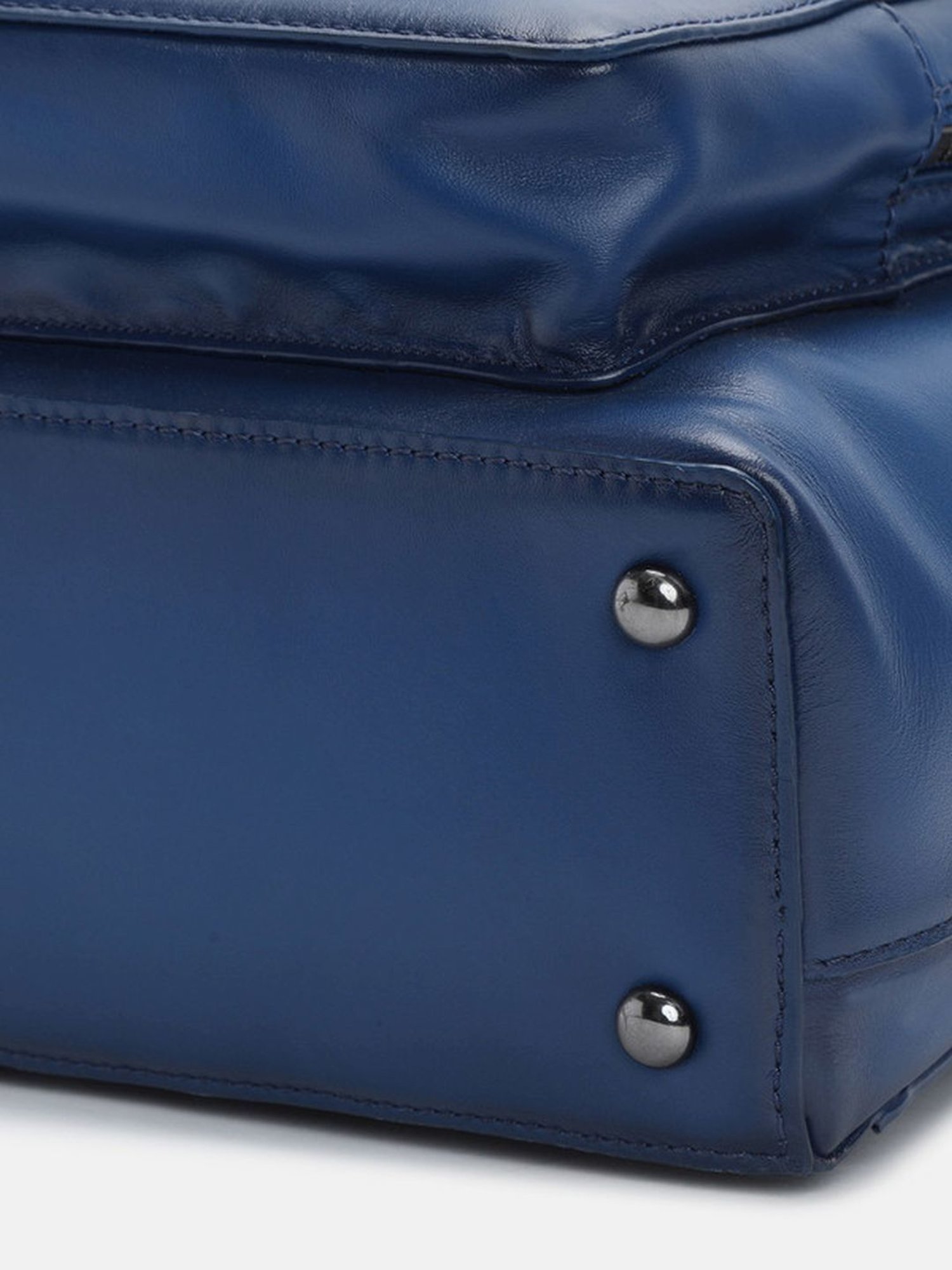 BAGATT Solofra Blue Leather Solid Backpack