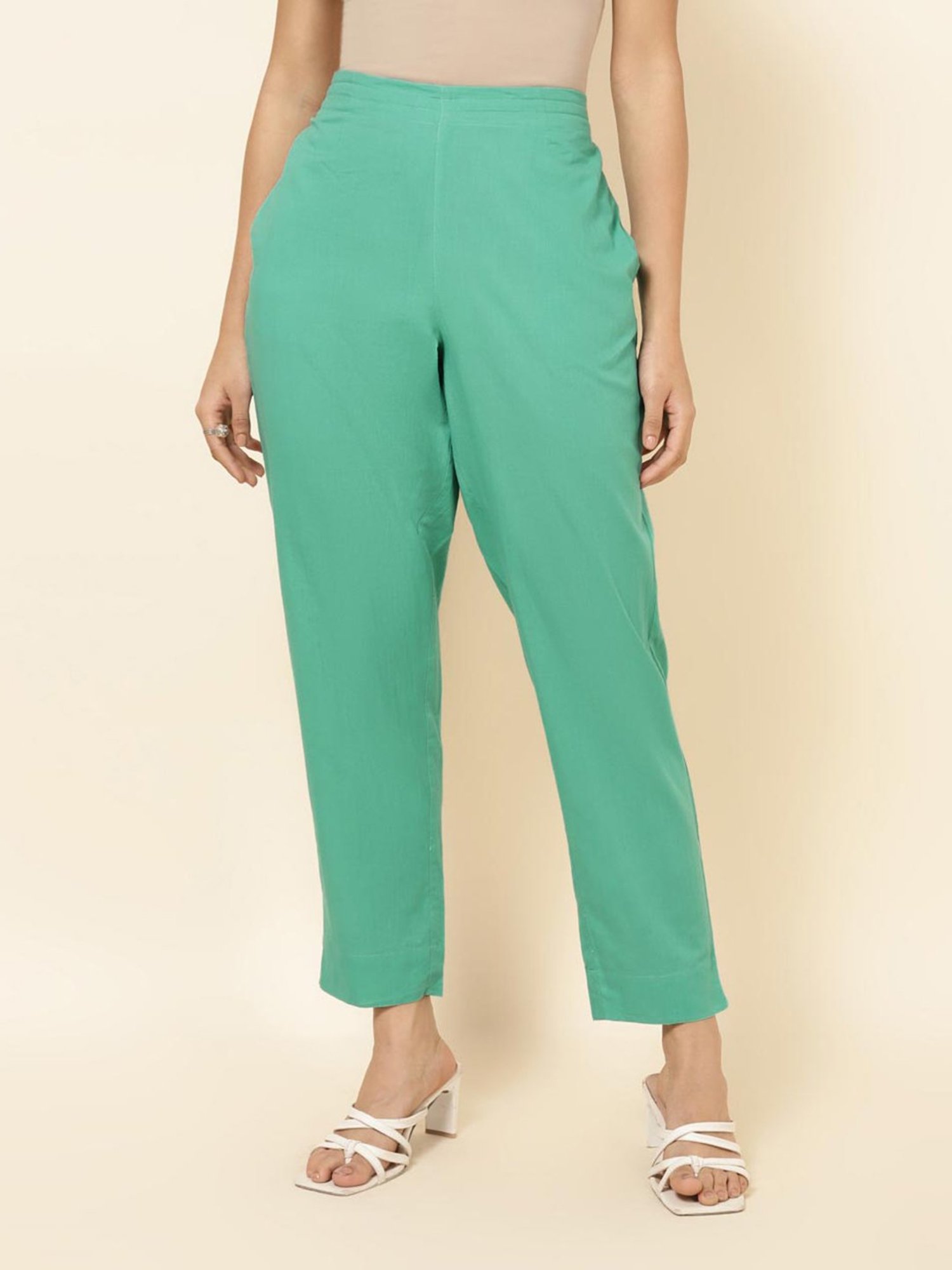 Saffron Threads Black Elasticated Palazzos