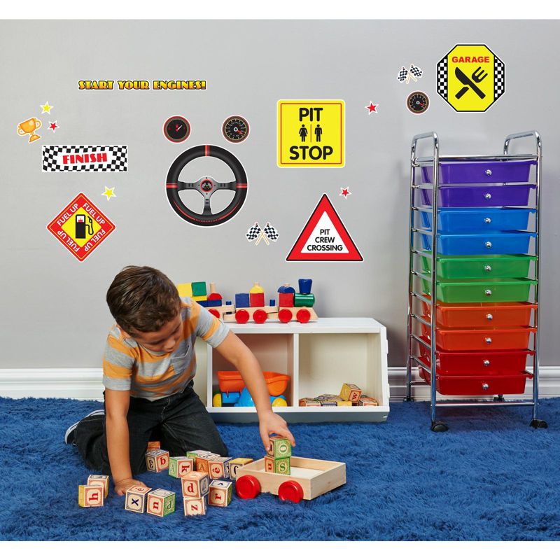 Birthday Express Racing Party Racecar Vinyl Graphic Wall Decal