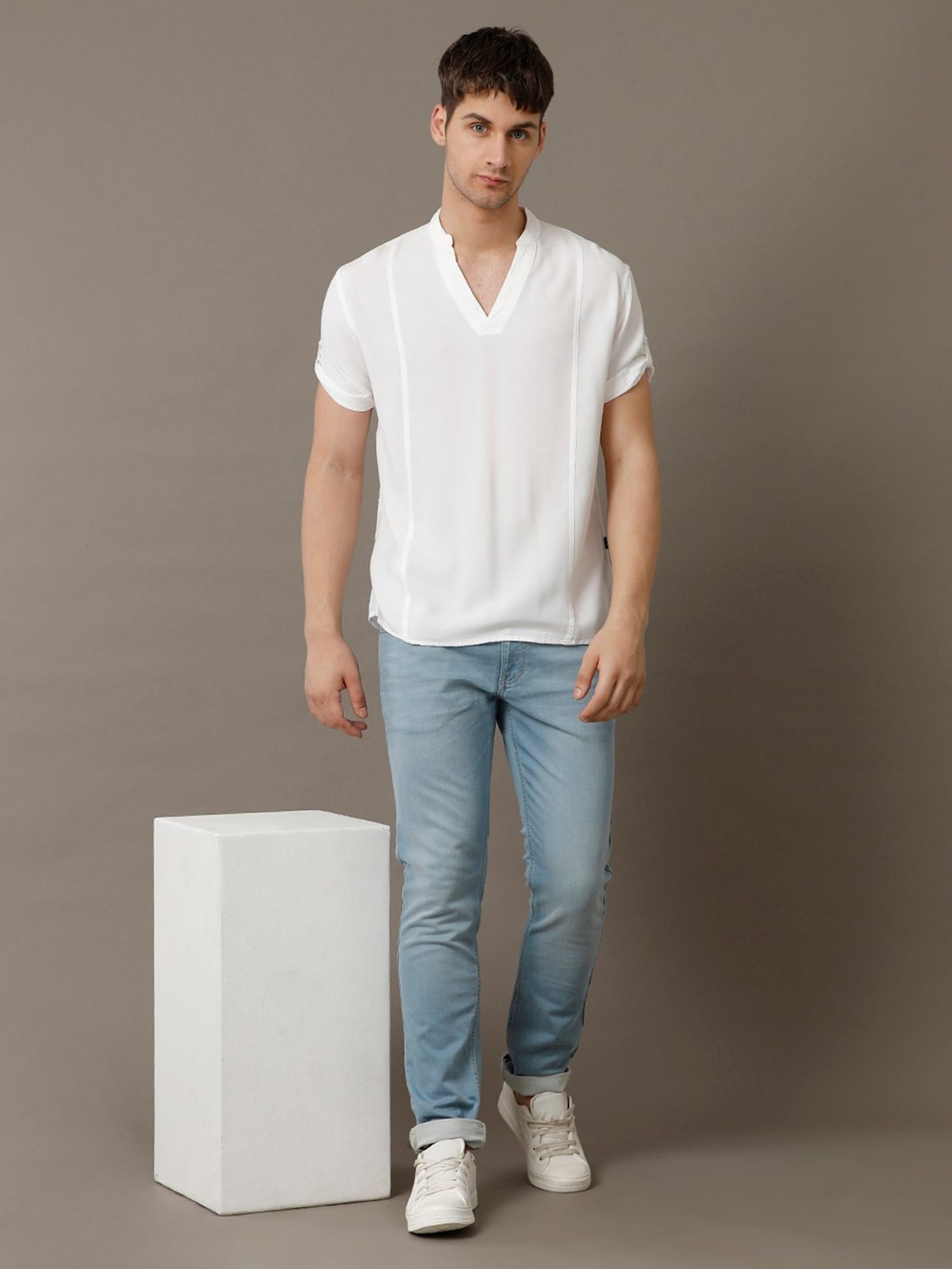 Identiti White Slim Fit Shirt
